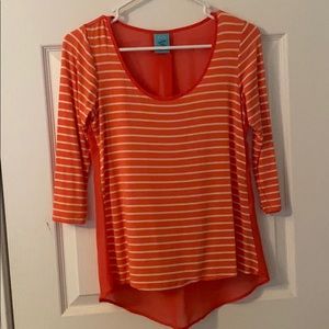 XS H.I.P pink striped shirt